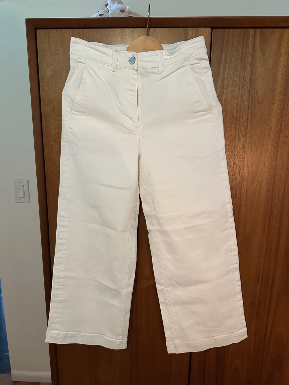 Everlane White High-Rise Trousers